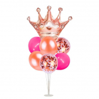 SET CENTRO MESA CORONA ROSE GOLD COTILLO