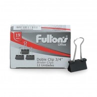 CLIPS DOBLE NEGRO 12UN 19MM 3 4 FULTONS