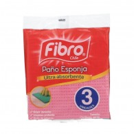 PAÑO COCINA ESPONJA (SPONTEX) 3 UN 19X20CM FIBRO