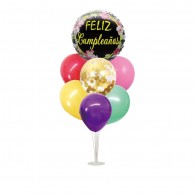 SET CENTRO MESA FELIZ CUMPLEAÑOS FLOREADO COTILLON