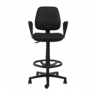 SILLA RUDY MEDIA CAJERO CON BRAZO FIJO NEGRA