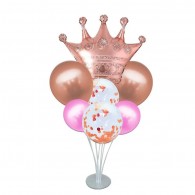 SET PEDESTAL 101CM+7 GLOBOS CORONA NIÑA
