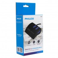 ALARGADOR MULTIPLE 3 + 3 USB NEGRO 1,5 MT