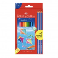LAPICES 12 COLORES TRIANGULAR +3 GRAFITO
