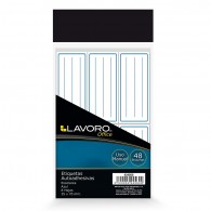 ETIQUETA BLANCA LINEA AZUL 35 X 70 MM 24 UN