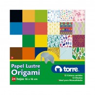 BLOCK DE PAPEL LUSTRE ORIGAMI 16 24 HOJAS