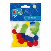 POMPONES COLORES SURTIDOS 25 MM 36 UN