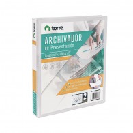 ARCHIVADOR CATALOGO CARTA 2 AROS 2.0 BLANCO