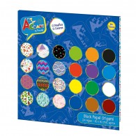 BLOCK PAPEL LUSTRE ORIGAMI 12 COLORES 24 HOJAS 16 X 16 CM