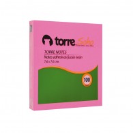 NOTA ADHESIVA FUCSIA NEON 7.6 X 7.6 CM 100 HOJAS
