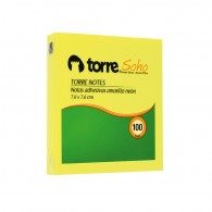 NOTA ADHESIVA AMARILLO NEON 7.6 X 7.6 CM 100 HOJAS
