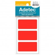 ETIQUETA 35 X 70 MM COLOR ROJO FLUOR 30 UN