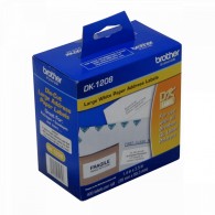 ETIQUETA ADHESIVA DK-1208 1.4" X 3.5" NEGRO SOBRE BLANCO BROTHER