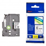 CINTA TZE-111 NEGRO/TRANSPARENTE 6 MM (0.23") X 8 M (26.2') BROTHER