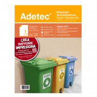 ETIQUETA INKJET SUPER RESISTENTE 212 X 279 MM 5 HOJAS