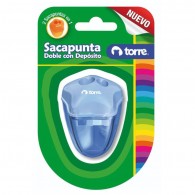 SACAPUNTA PLASTICO CON DEPOSITO 2 ORIFICIOS ESTRELLA