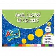 CARPETA CON PAPEL LUSTRE 26.5 X 37.5 CM 20 HOJAS 15 COLORES