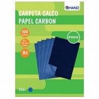 PAPEL CALCO LAPIZ A4 AZUL 100 HJ HAND