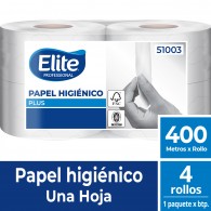 PAPEL HIGIENICO PLUS 1 HOJA 400 MT X 4 ROLLOS