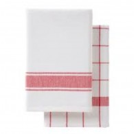 PAÑO COCINA TELA 45X70 BLANCO-ROJO