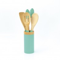 SET 4 UTENSILIOS BAMBU MENTA