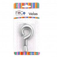 VELA NUMERAL PLATEADO ? X 1 UN