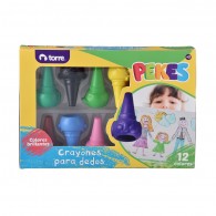 CRAYONES PARA DEDOS 12 COLORES PEKES