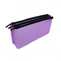 ESTUCHE LISO 3 CIERRES MORADO 21.5X11.5X3