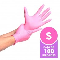 GUANTE NITRILO ROSADO TALLA S 100 UN
