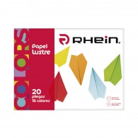 CARPETA CON PAPEL LUSTRE 20 PLIEGOS 15 COLORES 26X37.5 CM