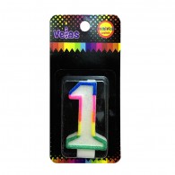 VELA NUMERAL GLITTER Nº 1 x 1 UN