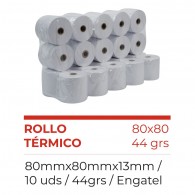 ROLLO PAPEL TERMIC 80X80 MT X 13 44 GR 10 UN