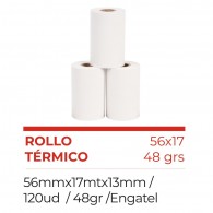 ROLLO PAPEL TERMI 56X17 MT X 13 48 GR 120 UN