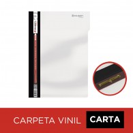 CARPETA VINIL CARTA CON ACCO CLIP LOMO NEGRO TRANSPARENTE