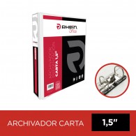 ARCHIVADOR CATALOGO CARTA 2 AROS 1.5 BLANCO CON FIJA PAPEL 350 HOJAS