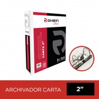 ARCHIVADOR CATALOGO CARTA 2 AROS 2.0 BLANCO CON FIJA PAPEL 500 HOJAS