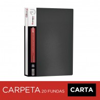 CARPETA CON FUNDAS CARTA/A4 NEGRA 20 FUNDAS