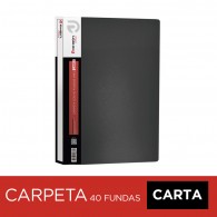 CARPETA CON FUNDAS CARTA/A4 NEGRA 40 FUNDAS