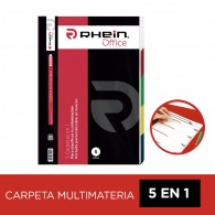 CARPETA VINIL OFICIO MULTIMATERIA 5 SECCIONES
