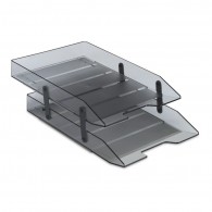BANDEJA DOBLE ARTICULADA ACRILICO GRIS