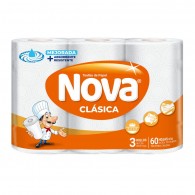 TOALLA PAPEL CLASICA DOBLE HOJA 3 ROLLOS X 12 MT