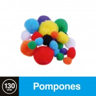 POMPONES 130 PIEZAS COLORES SURTIDOS
