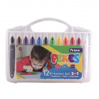 CRAYONES GEL 3 EN 1 12 COLORES