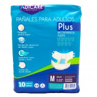 PAÑAL ADULTO PLUS TALLA M 10 UN