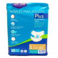 PAÑAL ADULTO PLUS TALLA L 10 UN