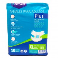 PAÑAL ADULTO PLUS TALLA XL 10 UN