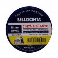 CINTA AISLANTE ELECTRICA AZUL 18 MM X10 MT