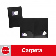 CARPETA SEMINARIO CON BOLSILLO Y TARJETERO OFICIO NEGRO