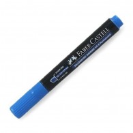 MARCADOR PERMANENTE FABER CASTELL DESECHABLE AZUL PUNTA BISELADA CUERPO GRUESO PLÁSTICO 54 