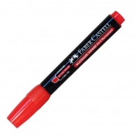 MARCADOR PERMANENTE DESECHABLE ROJO PUNTA BISELADA 54 FABER CASTELL